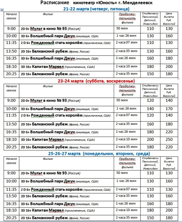 Мираж балканский расписание. Расписание кинотеатра Юность. Юность Воротынск кинотеатр. Кинотеатр Юность Менделеевск зал.